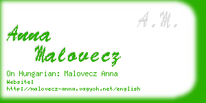 anna malovecz business card